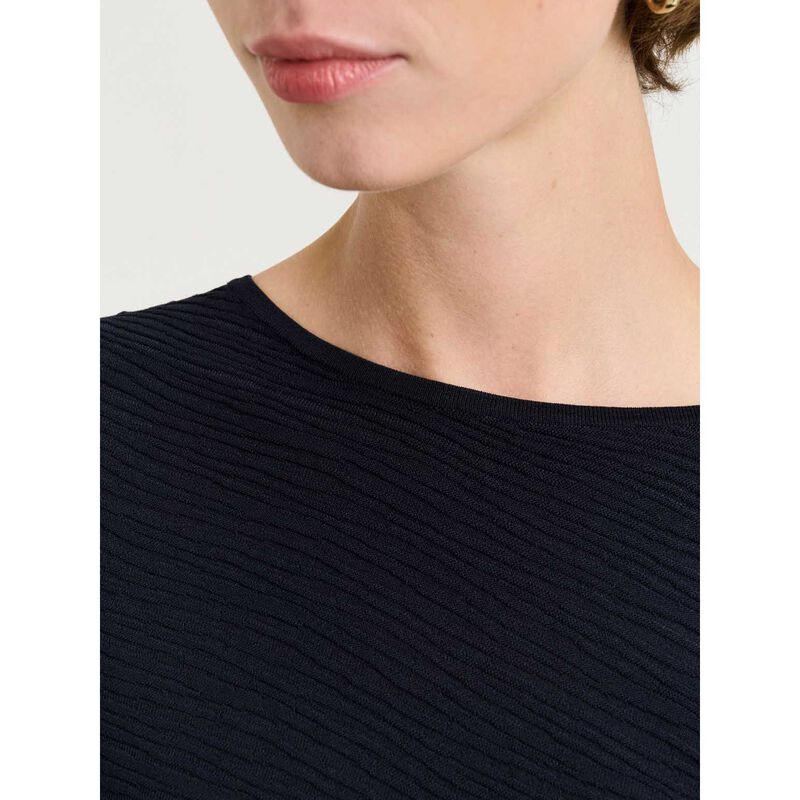 Veronika Maine Asymmetric Wavy Ottoman Knit image number 6